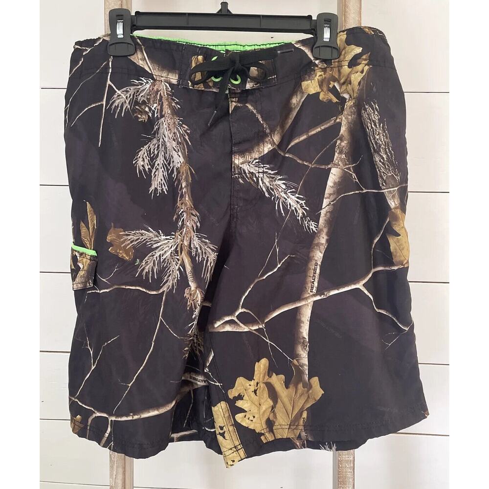 Realtree Men’s Shorts Swim Trunks Camouflage Pockets Fully Lined Size L 36-38